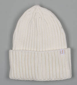 Кашемірова одинарна шапка з відворотом (240501), Молочний