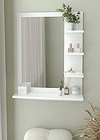 Дзеркало з полицями Nt-2 Ш 600 x В 800 x Г 150 мм Білий