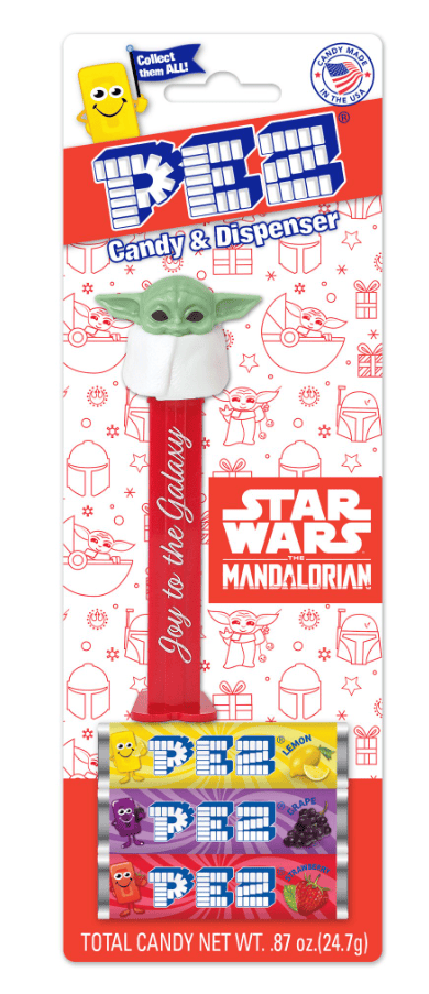 Диспенсер із цукерками PEZ Star Wars Grogu Christmas 24.7г, фото 1