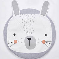 Одеяло-коврик для дітей м'який зручний сірий зайчик для ігор, відпочинку та розвитку.