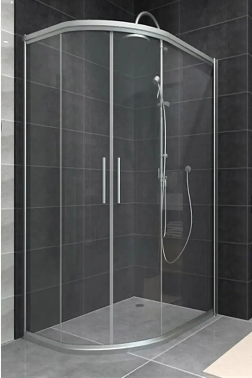 Душова кабіна Aquanil Daniel 100х80х190см без піддону асиметрична права хром прозоре скло 6 мм