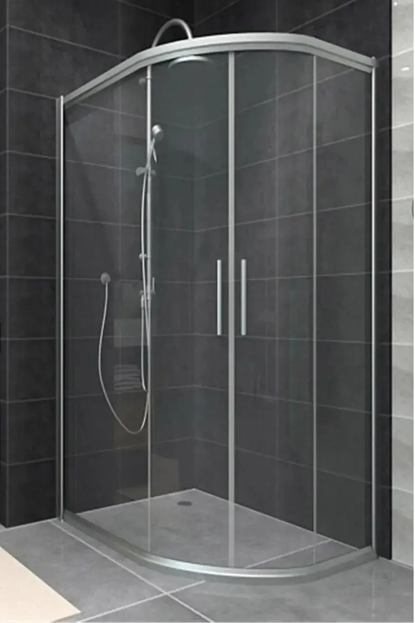 Душова кабіна Aquanil Daniel 100х80х190 см без піддону асиметрична ліва хром прозоре скло 6 мм
