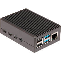 Корпус для мікро ПК алюмінієвий для захисту та охолодження Raspberry Pi 4B чорний стильний