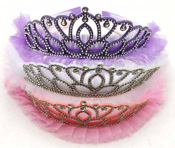 Обруч на голову "Корона ажурна зі стразами" 640-18 G-Rich