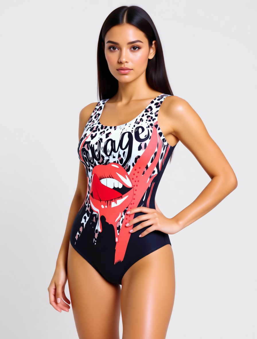 ОПТ Чорний купальник для пляжу та басейну Z.Five 55631 чорний-білий на 42 44 46 48 50 розмір