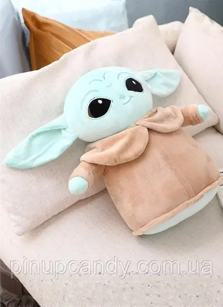 М'яка дитяча іграшка Грогу Йода плюшевий м'який персонаж з зіркових війн 38 см зелений, фото 1