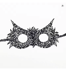 Маска СОВА ЧОРНА ажурна мережива карнавальна