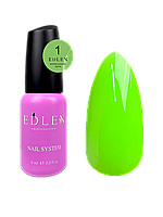 Edlen Рідкий гель для нігтів №01 Water Acrygel Neon, 9мл (зелений)