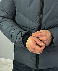 Чоловіча куртка Under Armour сіра спортивна утеплена зимова куртка з капюшоном, фото 5