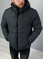 Чоловіча куртка Under Armour сіра спортивна утеплена зимова куртка з капюшоном, фото 2