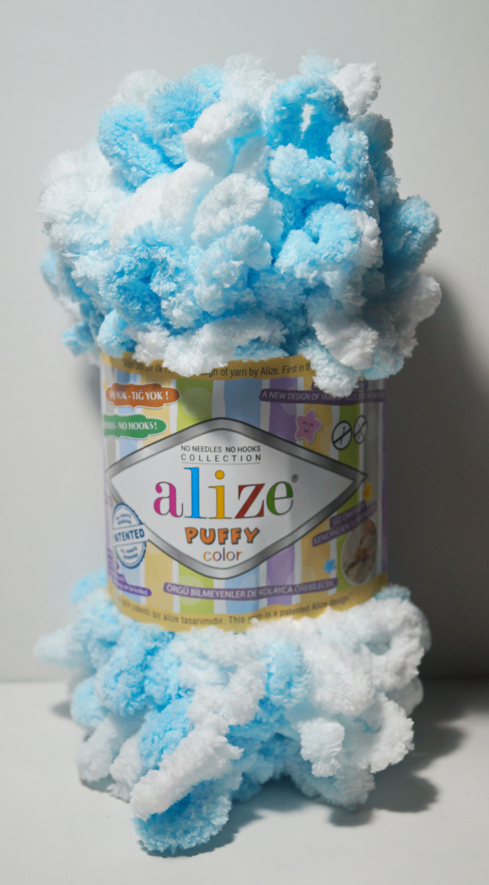 Нитки пряжа для в'язання велюрова плюшева петлями PUFFY COLOR Паффи Колор № 5924