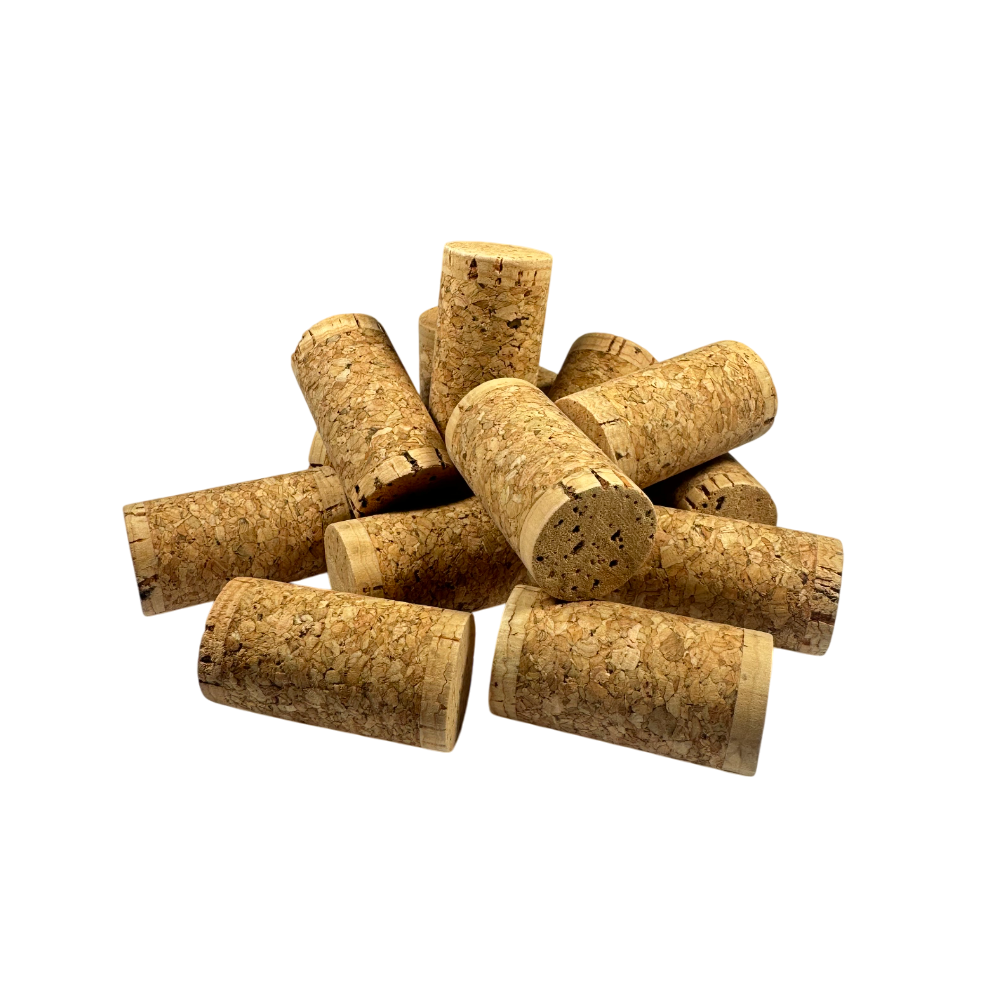 Коркова пробка 23,5*44 агломерат з натуральними дисками, невибілена, фото 1