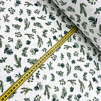 Фланель "Хвойні гілки, зелені, дрібні" 240 см, фото 3