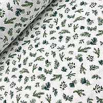 Фланель "Хвойні гілки, зелені, дрібні" 240 см, фото 2