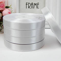 Атласна стрічка 1,2 см, №1 білий (рулон 33 м)