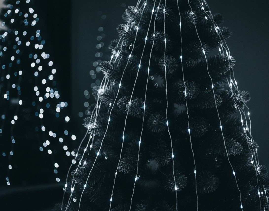 Гірлянда електрична Chomik "Оберемок струн", 200 LED, 10х2м, холодний білий, від мережі