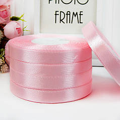 Атласна стрічка 1,2 см, №4 світло-рожевий (рулон 33 м)
