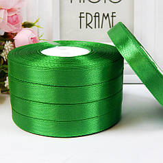 Атласна стрічка 1,2 см, №19 зелений (рулон 33 м)