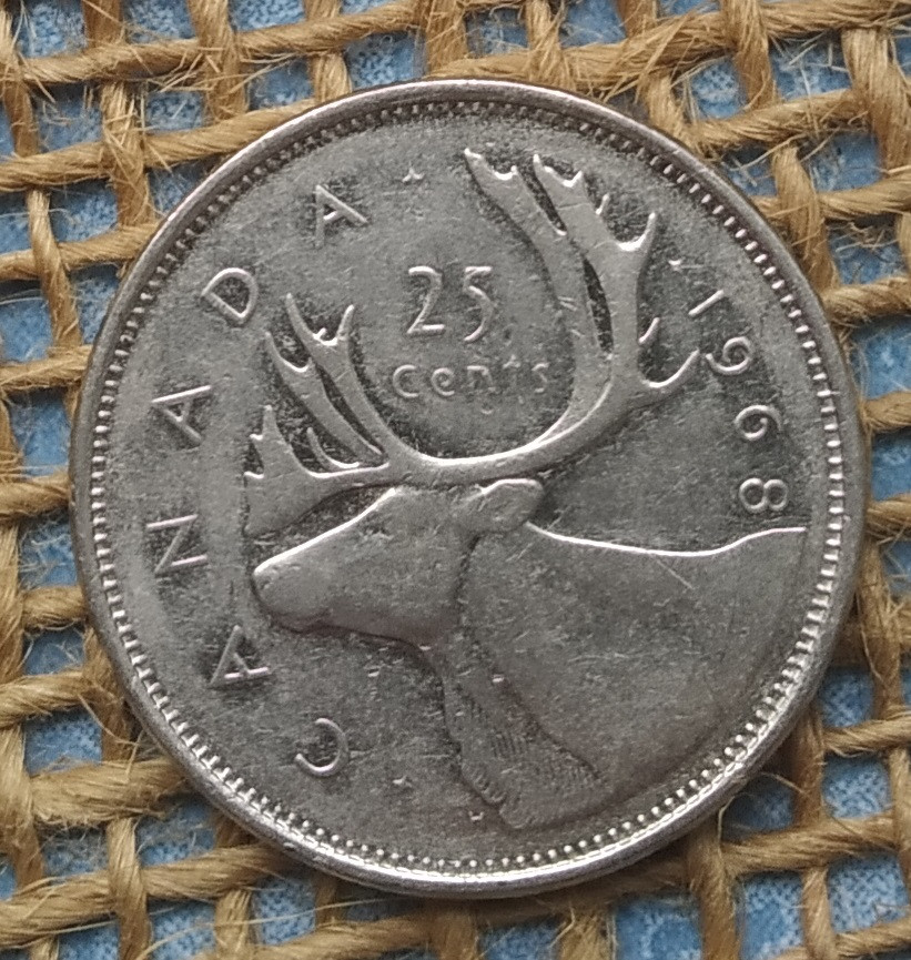 25 центiв 1968 року. Канада, фото 1