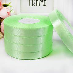 Атласна стрічка 1,2 см, №80 блідо-салатовий (рулон 33 м)