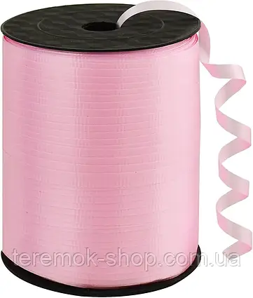 Стрічка для повітряних куль поліпропіленова рожева, для кріплення латексних та фольгованих куль 300 м
