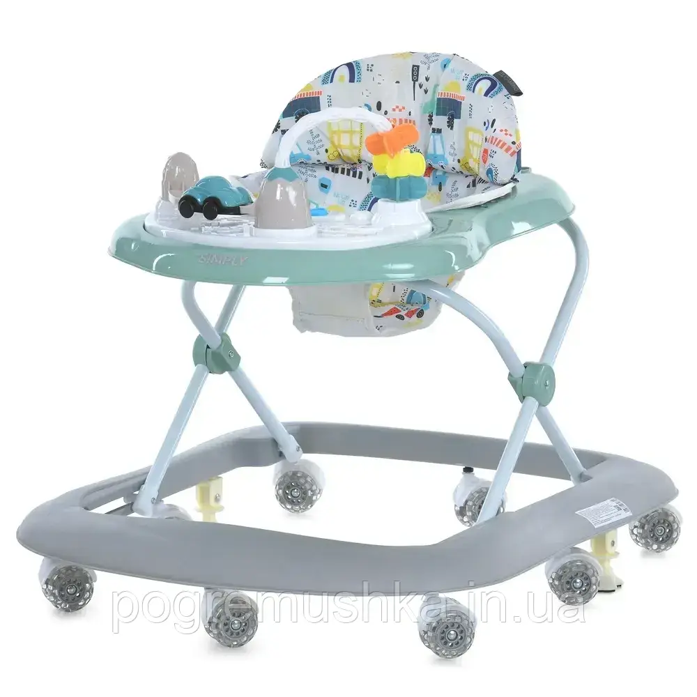 Ходунки дитячі El Camino Simply ME 1215 Green з музикою, стопорами та регулюванням висоти