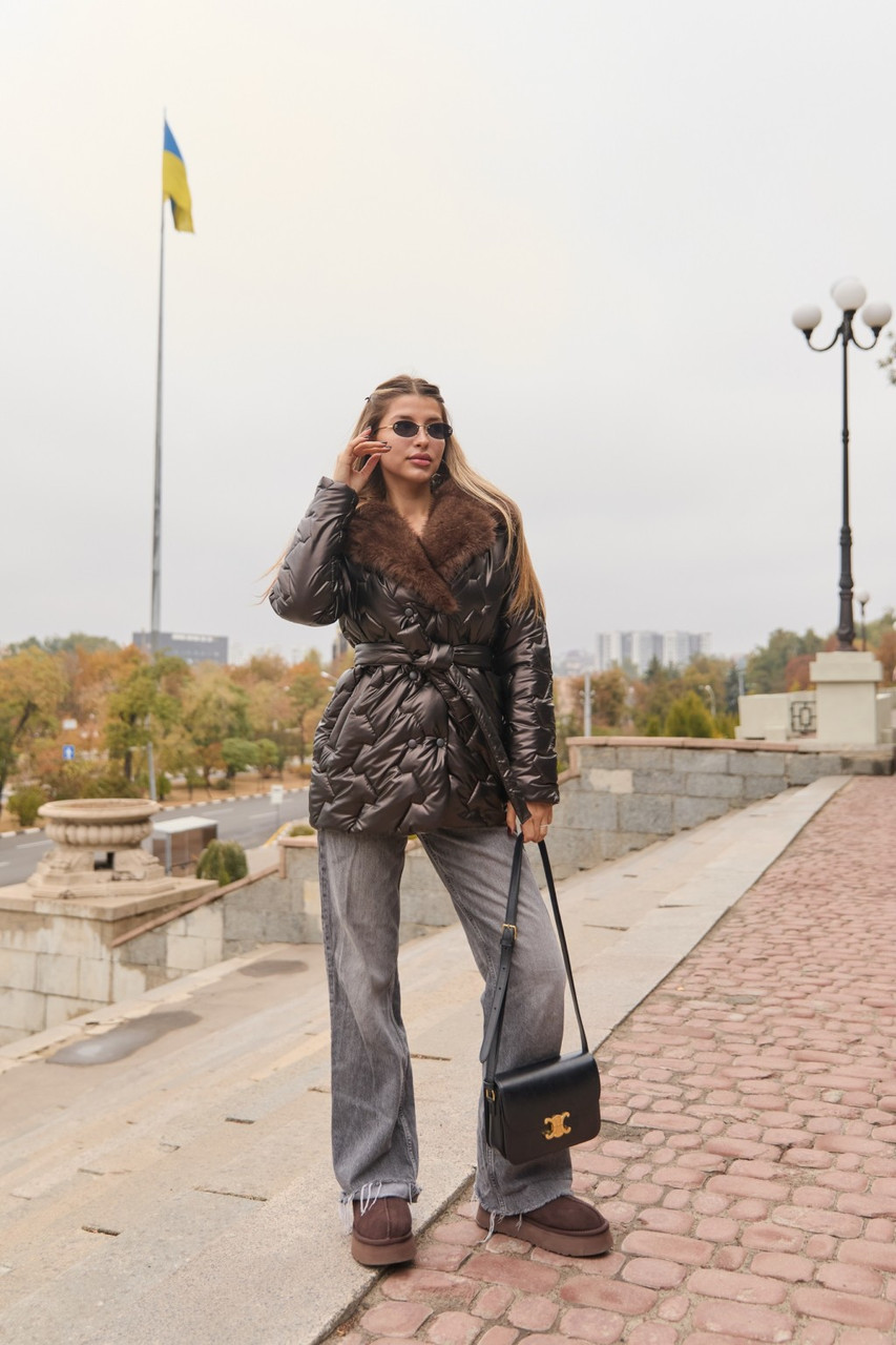 Жіноча зимова стильна куртка К-328 р-ри 42-52