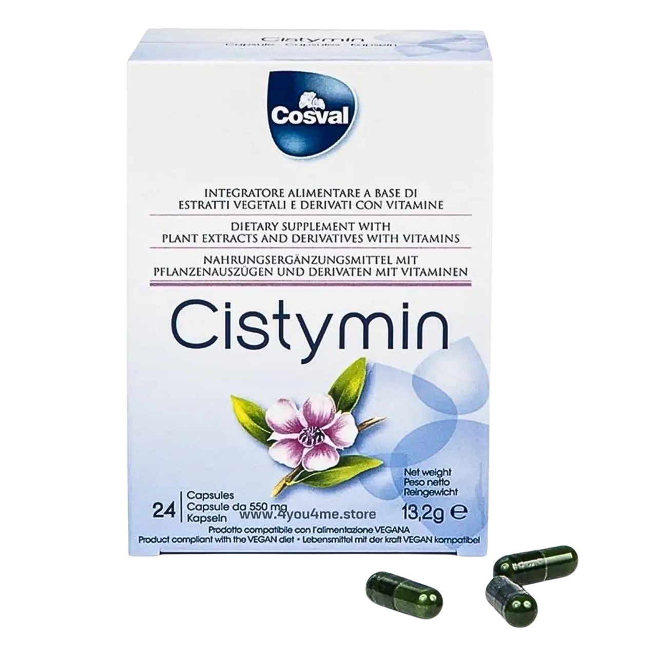 Cistymin для підтримки сечового міхура та сечовивідних шляхів Vivasan Швейцарія 24 кап,
