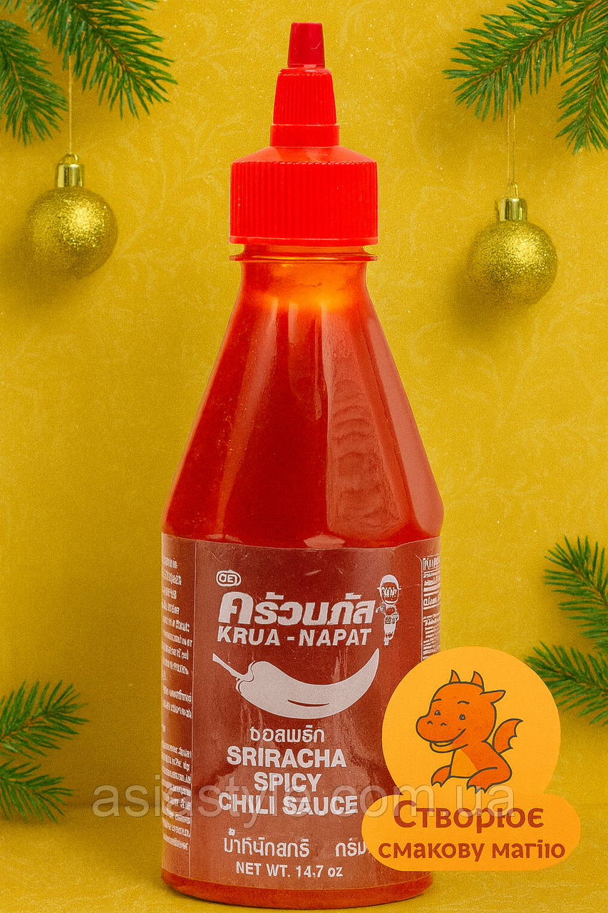 Соус Шрірача (Sriracha) гострий Krua-Napat, 14.7 oz / 417 г | Sriracha Spicy Chili Sauce | Krua-Napat | 417 g, Во1, фото 1