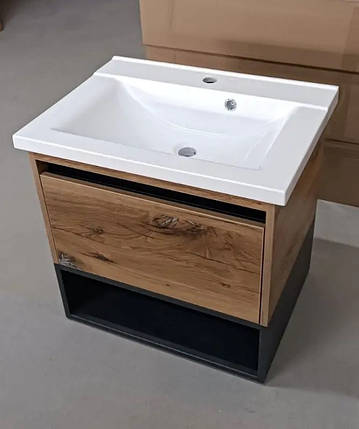 Тумба підвісна Аккерман з умивальником Quanto 60см, фото 2