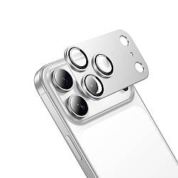 Захисне скло для камери iPhone 17 Pro Max Hoco V16 Armor metal frame lens. Silver