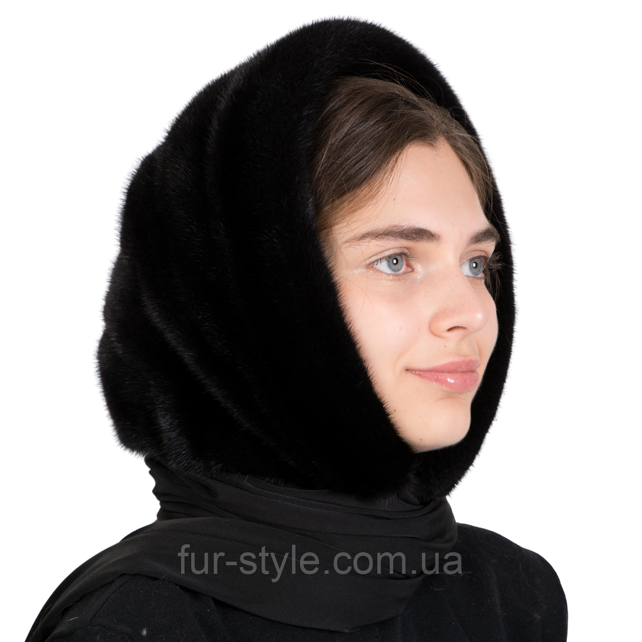 Жіноча норкова хустка на голову "Мушля", фото 1
