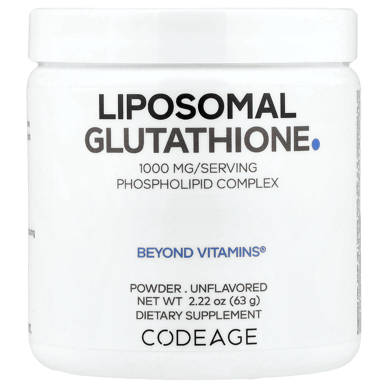 Codeage, ліпосомальний глутатіон у порошку, без добавок, 1000 мг, 63 г (2,22 унції) Київ, Київ, фото 1