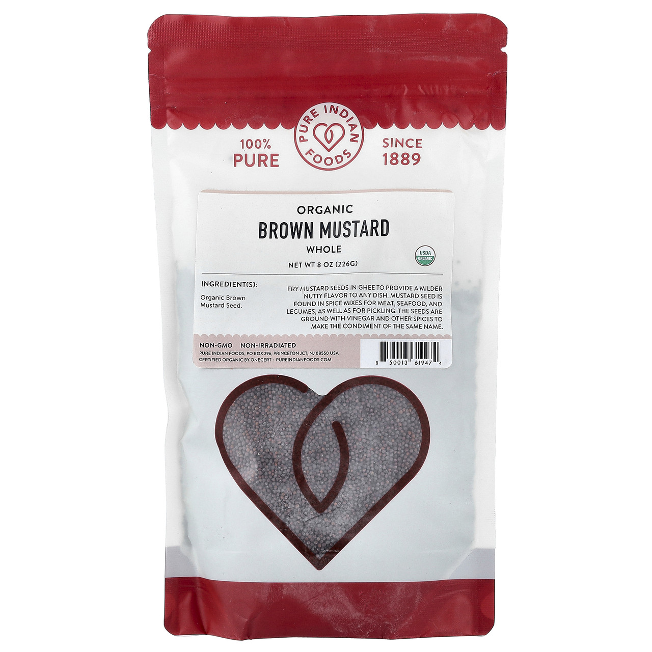 Pure Indian Foods, Органічна коричнева гірчиця, суцільна, 226 г (8 унцій), Київ, фото 1