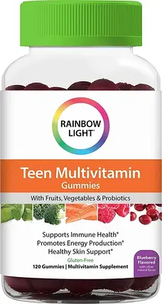 Вітаміни для підлітків Rainbow Light Teen Multivitamin Gummies 120 жув. таб. blueberry, фото 1