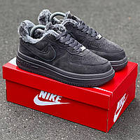 Зимові замшеві сірі чоловічі кросівки Nike Air Force Winter Low