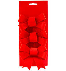 Бант "Червоний оксамит", набір 3 шт., 12 см