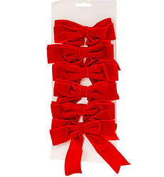 Бант "Червоний оксамит", набір 6 шт., 16 см