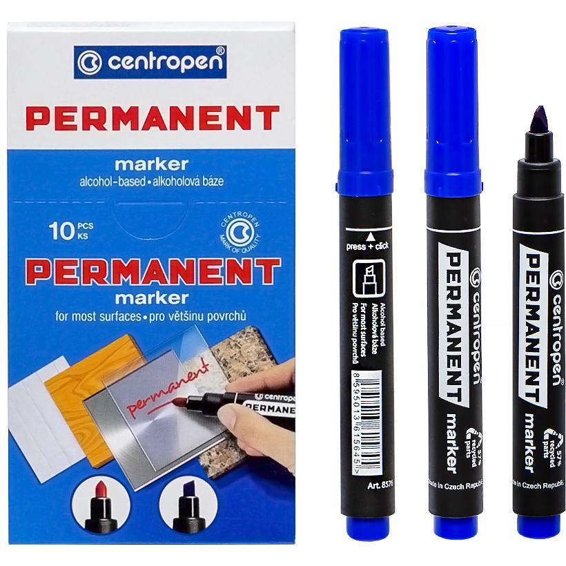 Маркер Centropen 8566 перманентний 2,5 мм синій