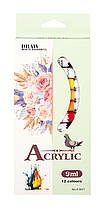 Фарби акрилові Draw набір 12 кольорів по 9 мл (A1601)