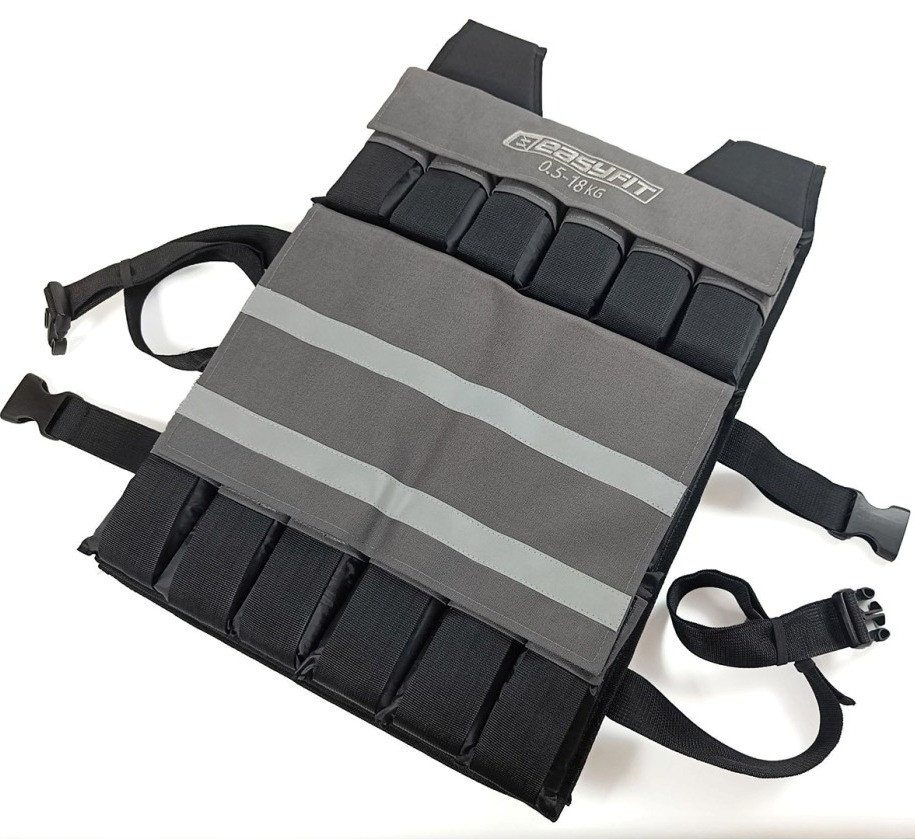 Жилет для обтяження EasyFit Armor EF-WTV, 18 кг, набірний з кроком 0,5 кг, кварцовий пісок, 36×126 см — для фітнесу й кросфіту, фото 1
