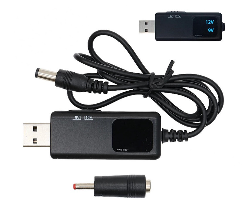 USB кабель для живлення ровтера від павер банка USB-DC 5V-12\9v, фото 1