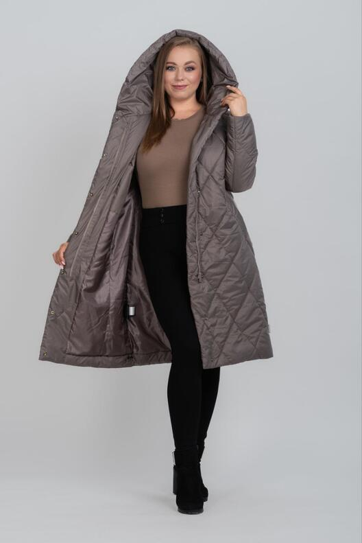 Жіноче пальто євро-зима М-1143, капучіно, фото 1