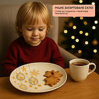 Набір овальних блюд 2× 30×20 см термостійкі з різдвяним візерунком, скляні блюда для закусок, салатів, десертів, сервірування свят, фото 6