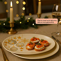 Набір овальних блюд 2× 30×20 см термостійкі з різдвяним візерунком, скляні блюда для закусок, салатів, десертів, сервірування свят, фото 7