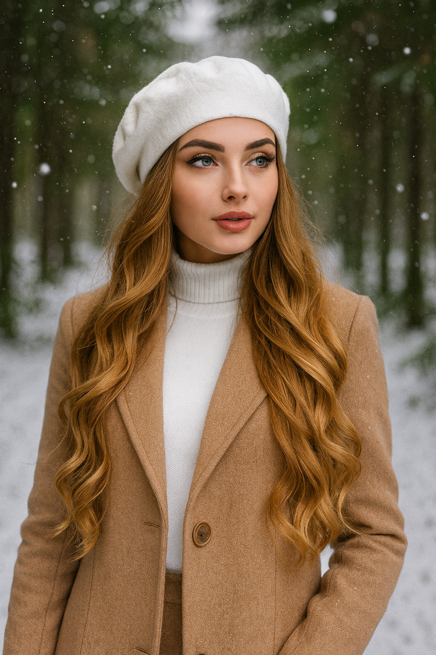 Берет жіночий на шовковій підкладці "Бріана" (2270-2) білий