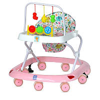 Ходунки дитячі Bambi M 0541C-6, дуга з підвісками, музика, світло, рожевий