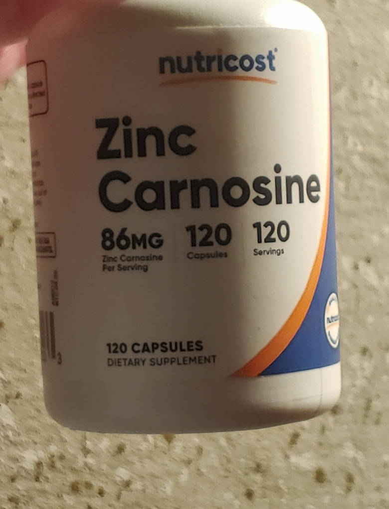 Nutricost, Zinc Carnosine, цинк карнозин, карнозин цинку, 86 мг, 120 капсул - фото покупців 1