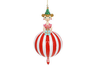 Ялинкова прикраса Дівчинка з подарунком 18.5 см