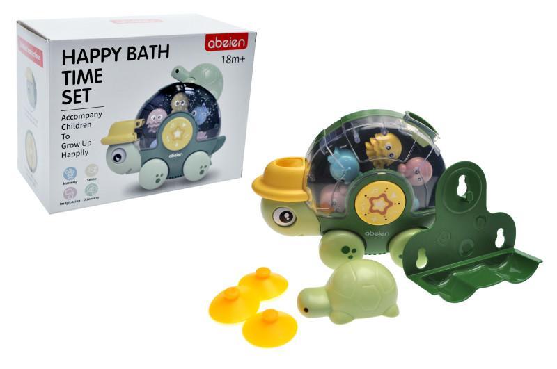 Іграшка для купання Черепаха з водяним млином і присосками, дитяча водна іграшка для ванни, водяний млин для дітей, фото 1